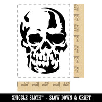 Creepy Shadowy Human Skull Bones Rectangle Rubber Stamp for Stamping Crafting