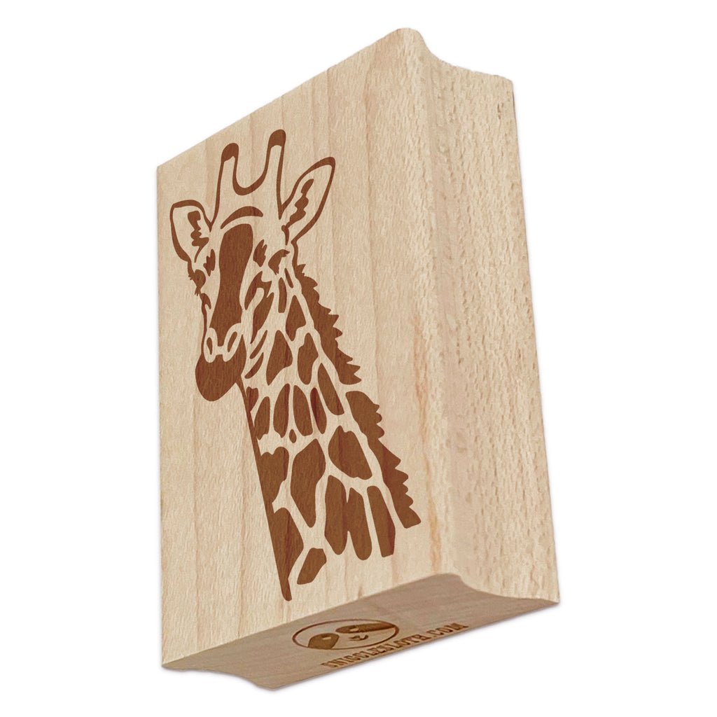 Giraffe Face Rectangle Rubber Stamp for Stamping Crafting