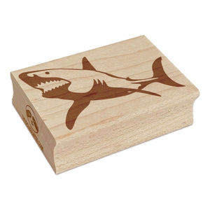 Great White Shark Rectangle Rubber Stamp for Stamping Crafting