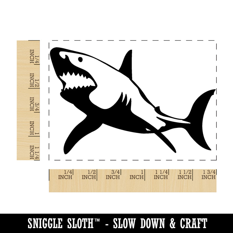 Great White Shark Rectangle Rubber Stamp for Stamping Crafting