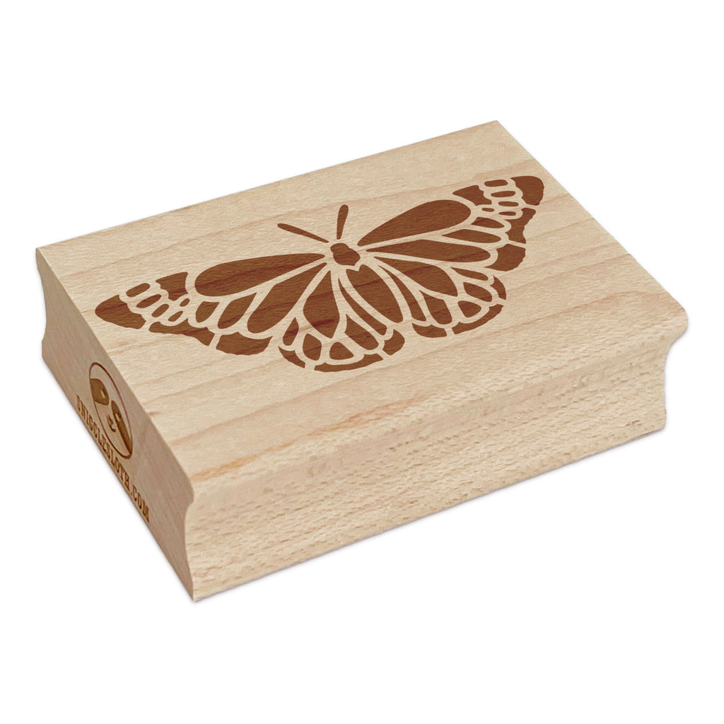Delicate Detailed Butterfly Spring Summer Nature Monarch Rectangle Rubber Stamp for Stamping Crafting