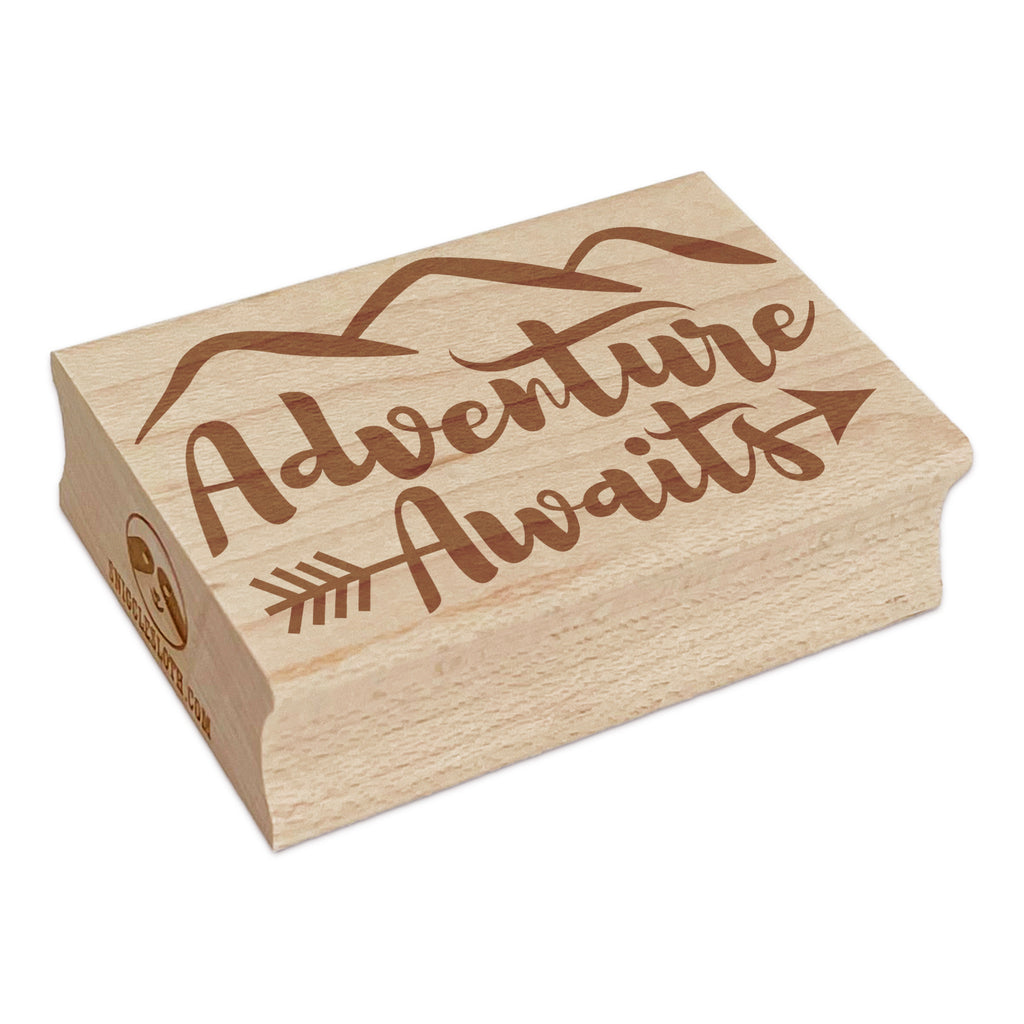 Adventure Awaits Traveling Rectangle Rubber Stamp for Stamping Crafting