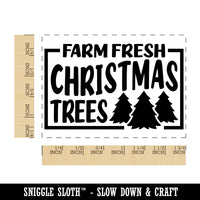 Farm Fresh Christmas Trees Rectangle Rubber Stamp for Stamping Crafting