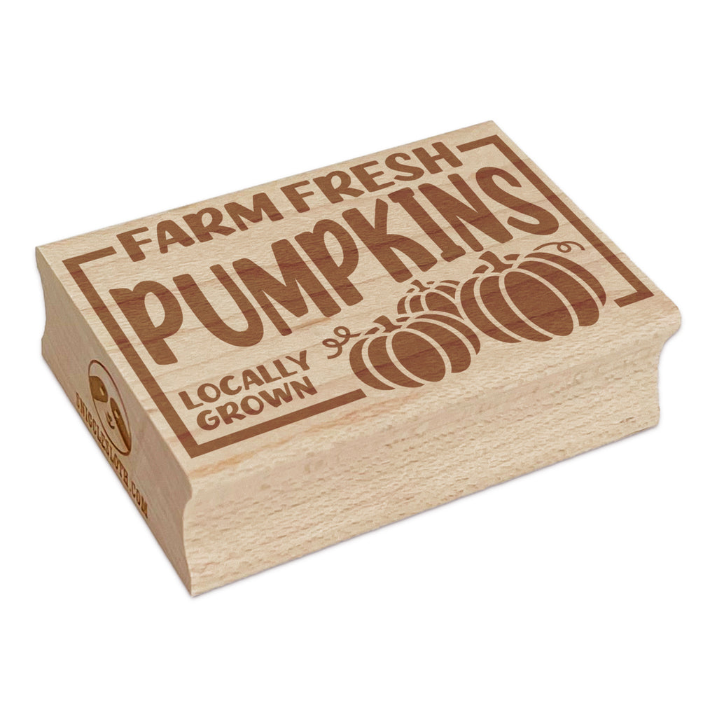 Farm Fresh Pumpkins Fall Halloween Rectangle Rubber Stamp for Stamping Crafting
