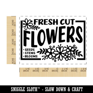 Fresh Cut Flowers Rectangle Rubber Stamp for Stamping Crafting