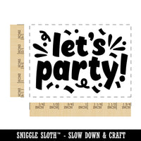 Let's Party Rectangle Rubber Stamp for Stamping Crafting