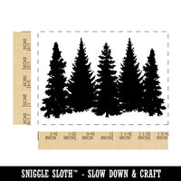 Pine Tree Forest Rectangle Rubber Stamp for Stamping Crafting