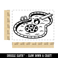 Swimming Pool Rectangle Rubber Stamp for Stamping Crafting