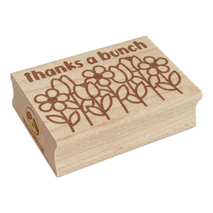 Thanks a Bunch Flowers Rectangle Rubber Stamp for Stamping Crafting