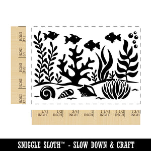 Under the Ocean Sea Aquarium Life Rectangle Rubber Stamp for Stamping Crafting