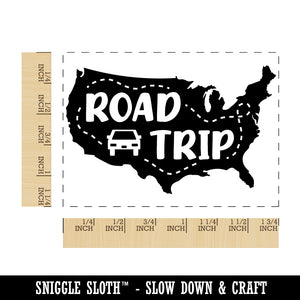 USA Road Trip Across America Traveling Rectangle Rubber Stamp for Stamping Crafting