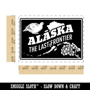 Alaska The Last Frontier Forget-Me-Not Willow Ptarmigan United States Rectangle Rubber Stamp for Stamping Crafting