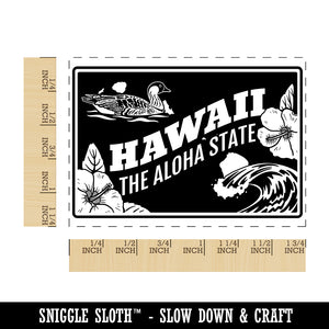 Hawaii Aloha Goose Pua Aloalo Hawaiian United States Rectangle Rubber Stamp for Stamping Crafting
