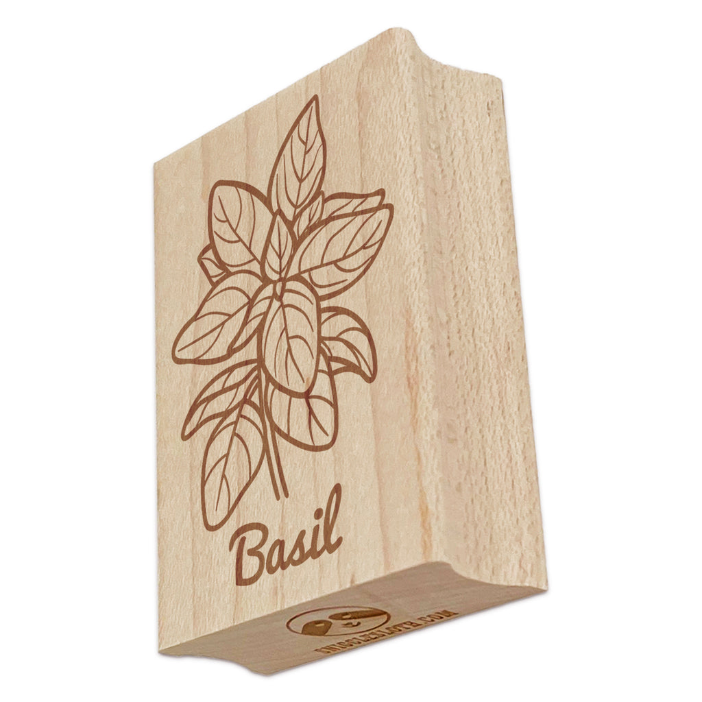 Basil Herb Label Plant Rectangle Rubber Stamp for Stamping Crafting
