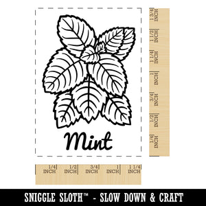 Mint Herb Label Plant Rectangle Rubber Stamp for Stamping Crafting