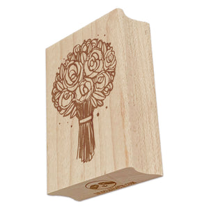 Bouquet of Roses Sketch Rectangle Rubber Stamp for Stamping Crafting