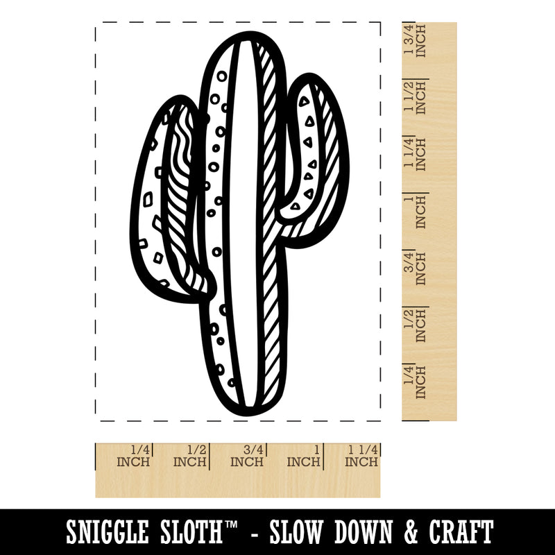 Fiesta Desert Cactus Rectangle Rubber Stamp for Stamping Crafting