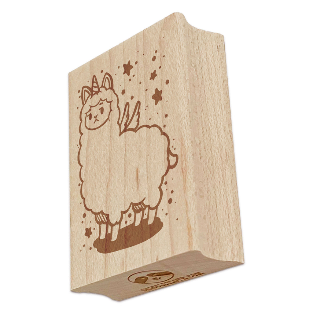 Unimpressed Unicorn Llama Alpaca Rectangle Rubber Stamp for Stamping Crafting