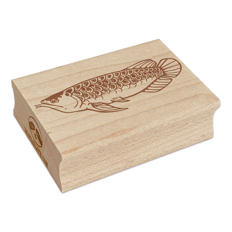 Asian Arowana Aquarium Dragon Fish Rectangle Rubber Stamp for Stamping Crafting