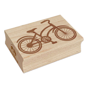 Classic Vintage Bicycle Bike Cyclist Rectangle Rubber Stamp for Stamping Crafting