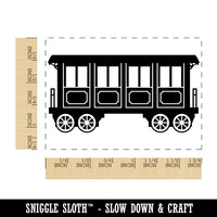 Classic Vintage Locomotive Train Passenger Car Rectangle Rubber Stamp for Stamping Crafting