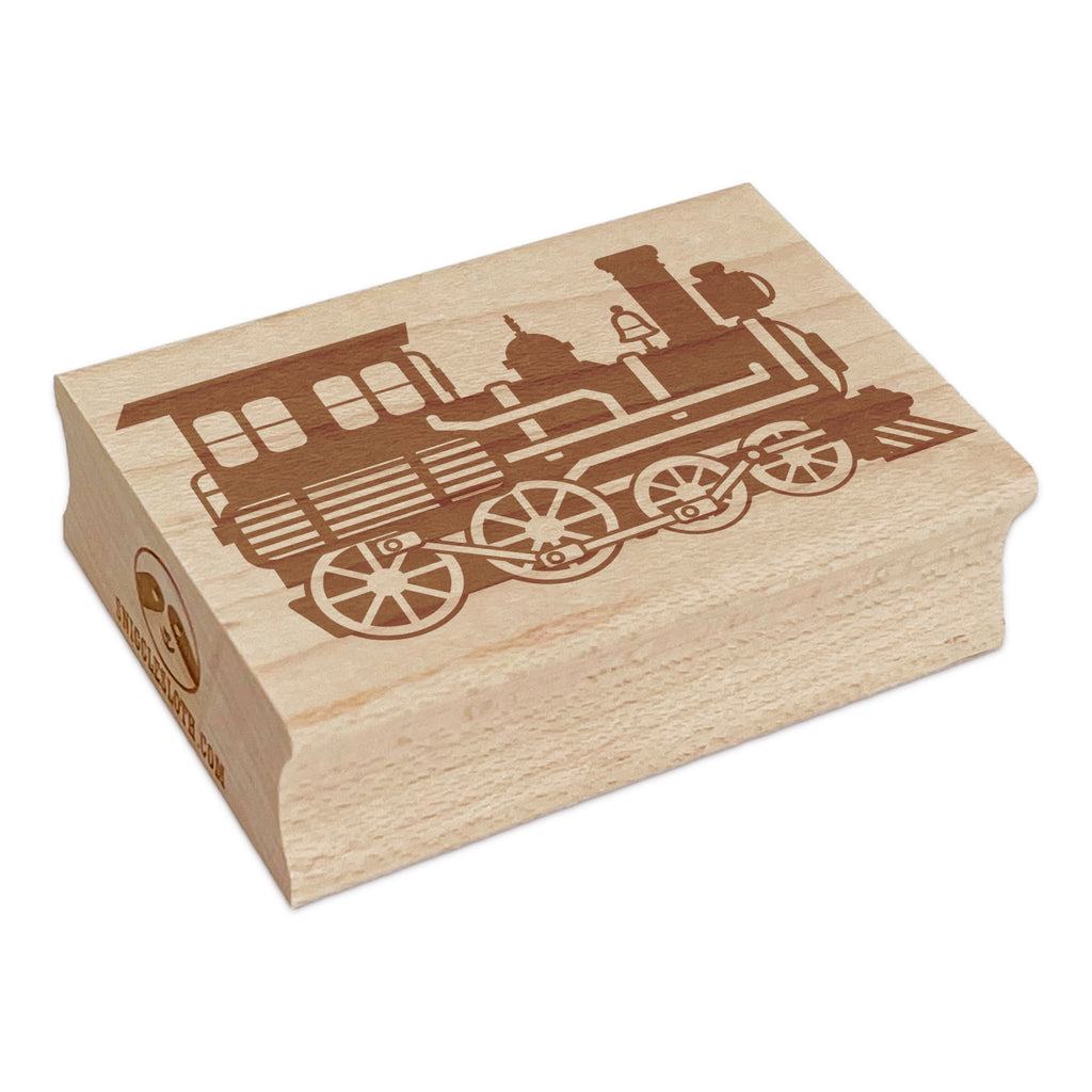 Classic Vintage Locomotive Train Steam Engine Rectangle Rubber Stamp for Stamping Crafting