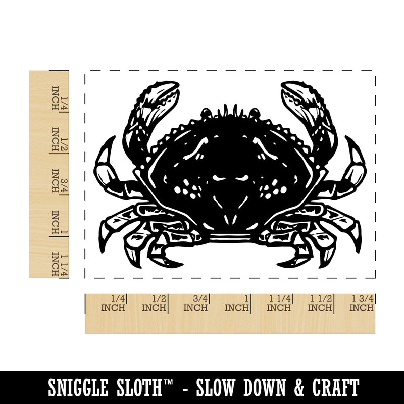 Dungeness Crab Seafood Crustacean Rectangle Rubber Stamp for Stamping Crafting