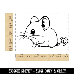 Field Mouse Rodent with Curled Tail Rectangle Rubber Stamp for Stamping Crafting