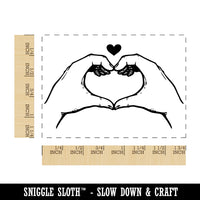 Heart Hands Love Fingers Gesture Rectangle Rubber Stamp for Stamping Crafting