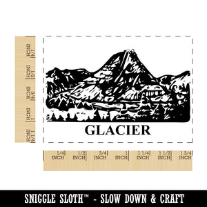 National Park Glacier Rectangle Rubber Stamp for Stamping Crafting