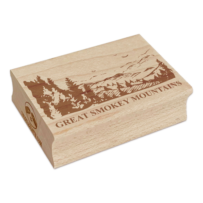 National Park Great Smokey Mountains Rectangle Rubber Stamp for Stamping Crafting