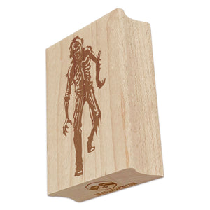 Creepy Scary Zombie Shambling Halloween Monster Undead Rectangle Rubber Stamp for Stamping Crafting