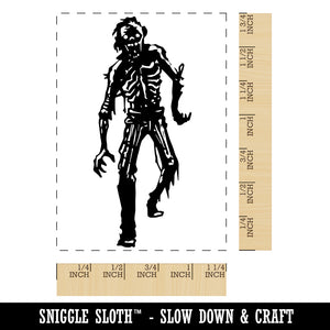 Creepy Scary Zombie Shambling Halloween Monster Undead Rectangle Rubber Stamp for Stamping Crafting