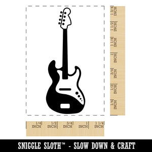 Electric Bass Guitar Rock Musical Instrument Rectangle Rubber Stamp for Stamping Crafting