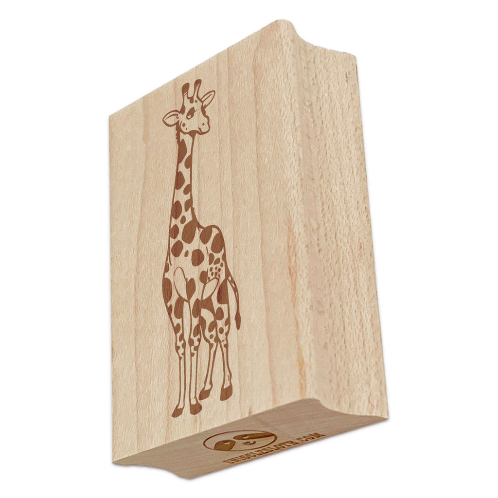 Graceful Spotted African Giraffe Rectangle Rubber Stamp for Stamping Crafting