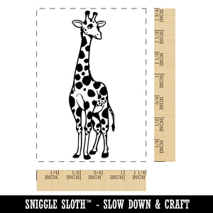 Graceful Spotted African Giraffe Rectangle Rubber Stamp for Stamping Crafting