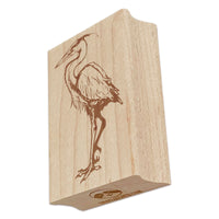 Great Blue Heron Tall Water Bird Rectangle Rubber Stamp for Stamping Crafting