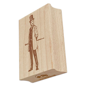 Handsome Dapper Victorian Gentleman with Top Hat and Mustache Rectangle Rubber Stamp for Stamping Crafting