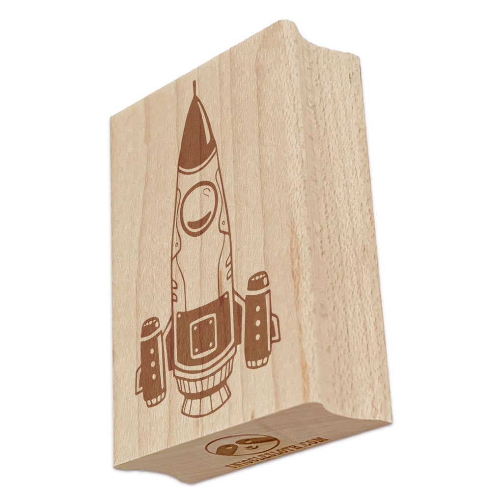 Rocket Space Ship Aircraft Science Fiction Rectangle Rubber Stamp for Stamping Crafting