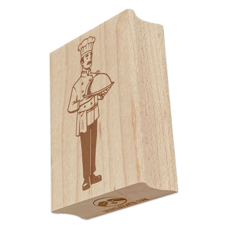 Sous Chef De Cuisine Kitchen Cook with Serving Tray Rectangle Rubber Stamp for Stamping Crafting
