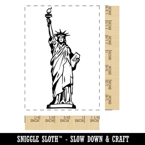 Statue of Liberty United States of America Landmark Icon Rectangle Rubber Stamp for Stamping Crafting