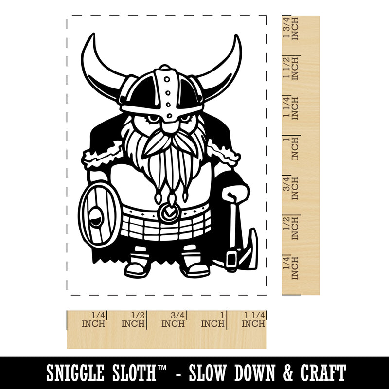 Stout Bearded Viking with Horned Helmet Rectangle Rubber Stamp for Stamping Crafting