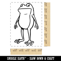 Suspicious Wary Frog Giving Side Eye Rectangle Rubber Stamp for Stamping Crafting