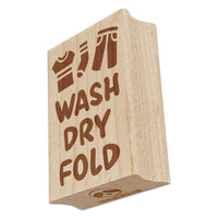 Laundry Wash Dry Fold Rectangle Rubber Stamp for Stamping Crafting