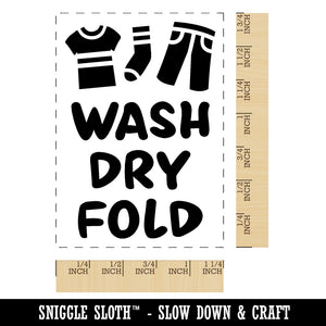 Laundry Wash Dry Fold Rectangle Rubber Stamp for Stamping Crafting