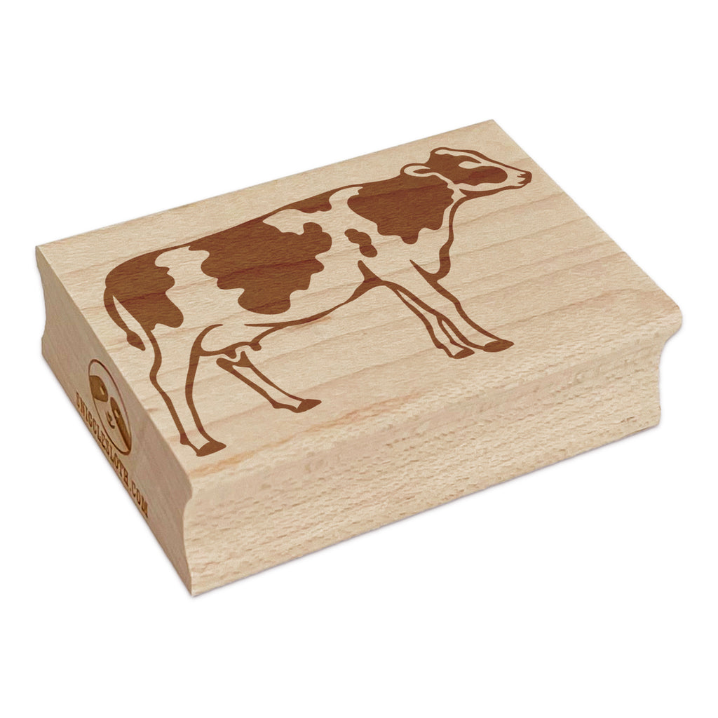 Farm Dairy Cow Milk Side Rectangle Rubber Stamp for Stamping Crafting