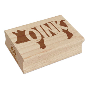Pig Oink Farm Animal Rectangle Rubber Stamp for Stamping Crafting