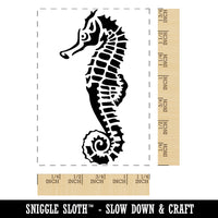 Thorny Seahorse Rectangle Rubber Stamp for Stamping Crafting