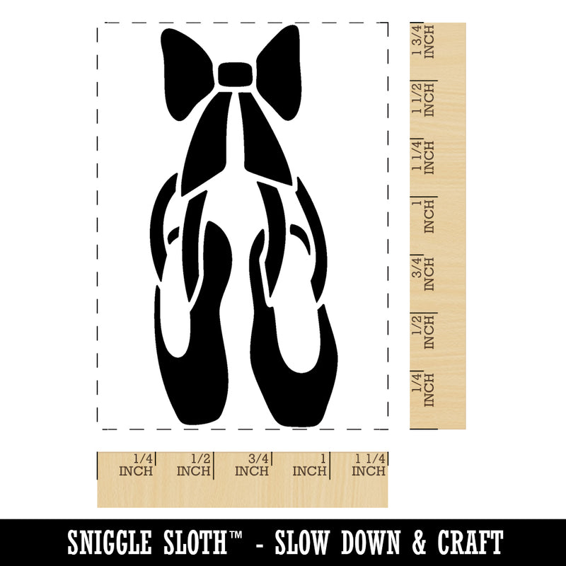 Ballet Ballerina Slippers Shoes Hung Up Dance Rectangle Rubber Stamp for Stamping Crafting