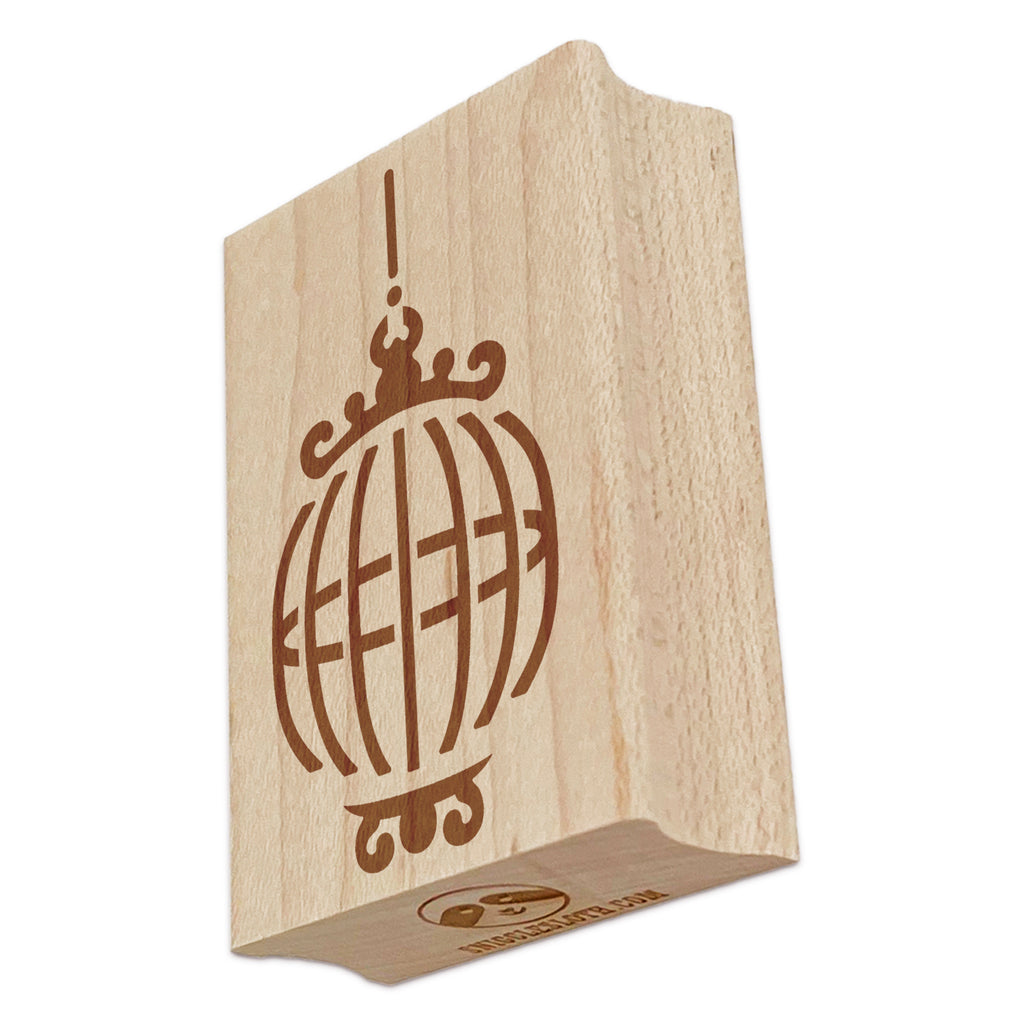 Fancy Ornate Bird Cage Rectangle Rubber Stamp for Stamping Crafting